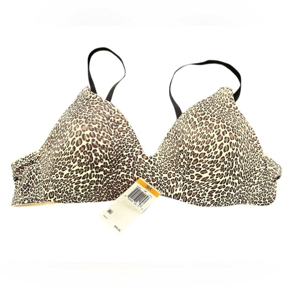 Warner’s Leopard Print Wireless Lightly Lined Comfort Bra 36A New with Tags - Picture 1 of 4